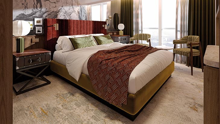 An artist impression of a cabin on Spirit of the Lorelei